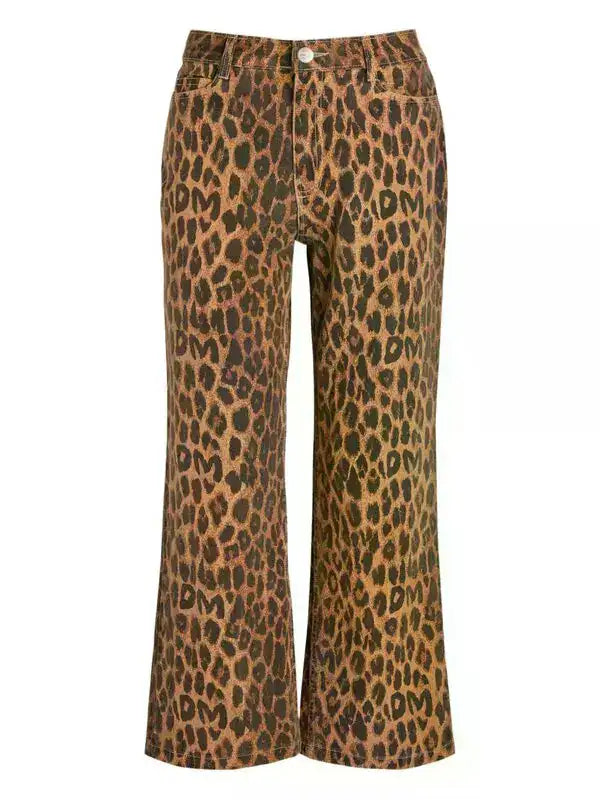 Damson Madder Kenny Twill Trousers Jeans – Leopard Print