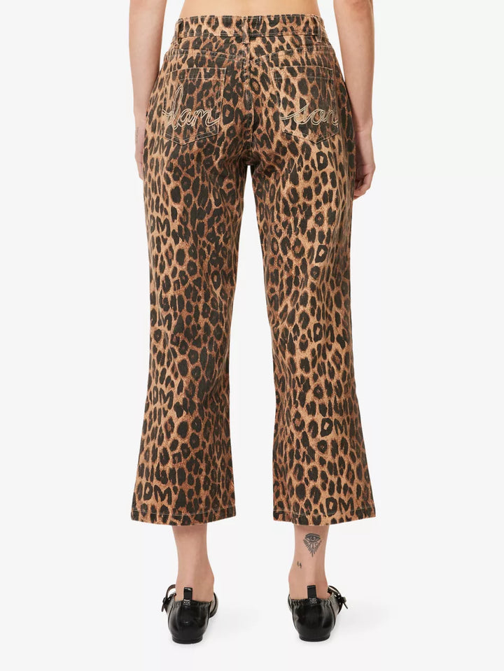 Damson Madder Kenny Twill Trousers Jeans Pants Animal Leopard Print