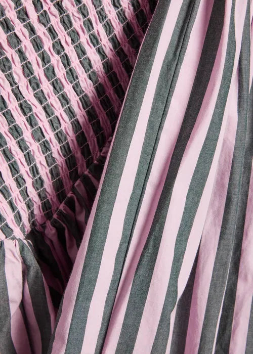 Damson Madder Layla Godet Stripe Midi Skirt - Multi