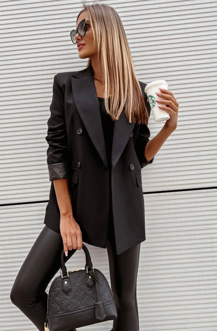 Myla Oversized Faux Leather Blazer Jacket