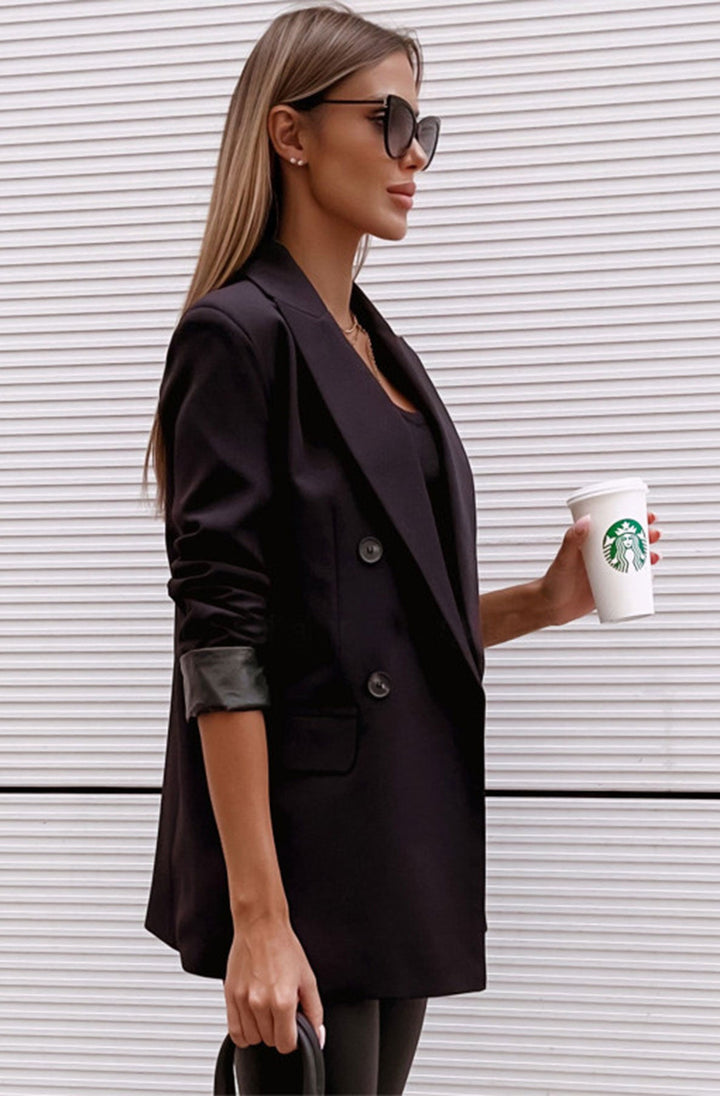 Myla Oversized Faux Leather Blazer Jacket