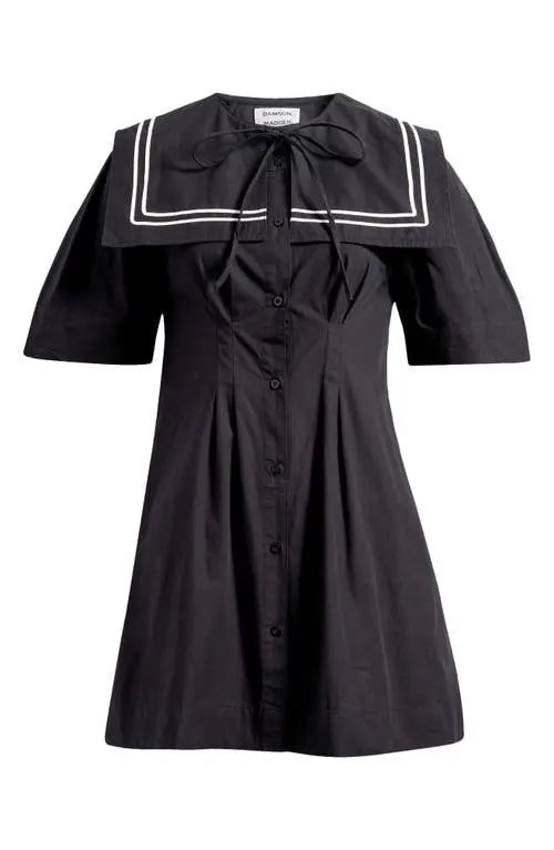 Damson Madder Peppy Sailor Mini Dress Black