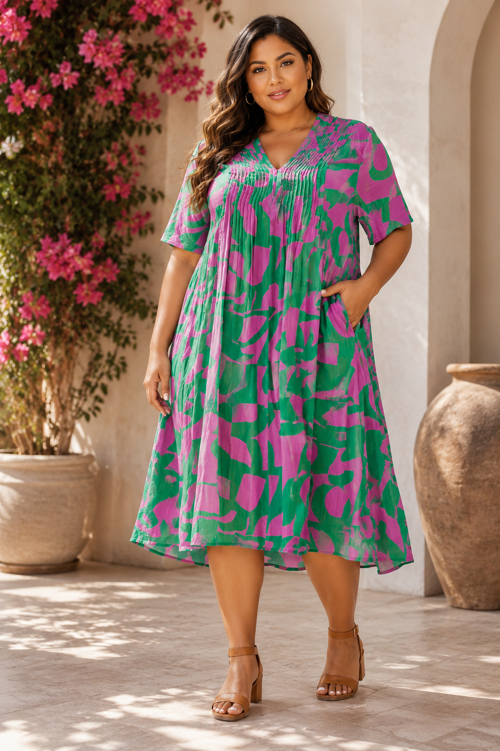 Taking Shape Fiesta Midi Dress Plus Curve