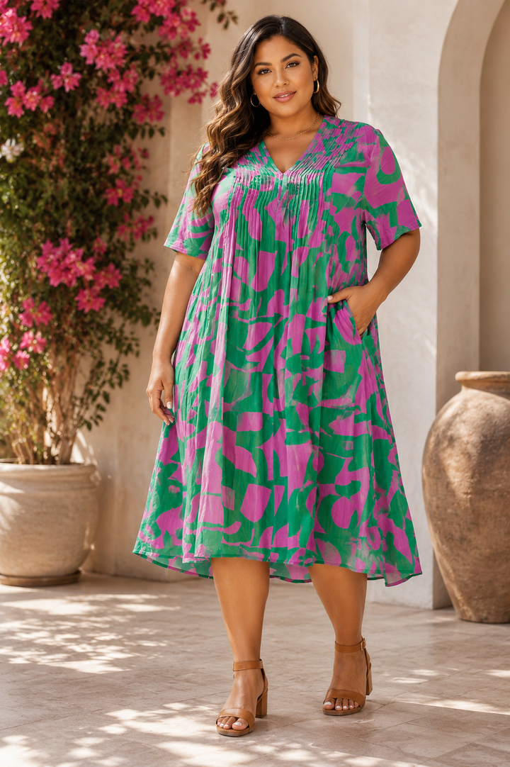 Taking Shape Fiesta Midi Dress Plus Curve