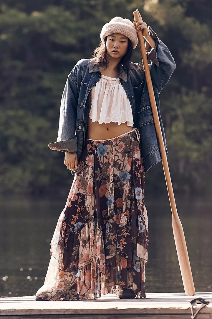 Free People Palermo Villa Maxi Skirt Boho Beach Dress