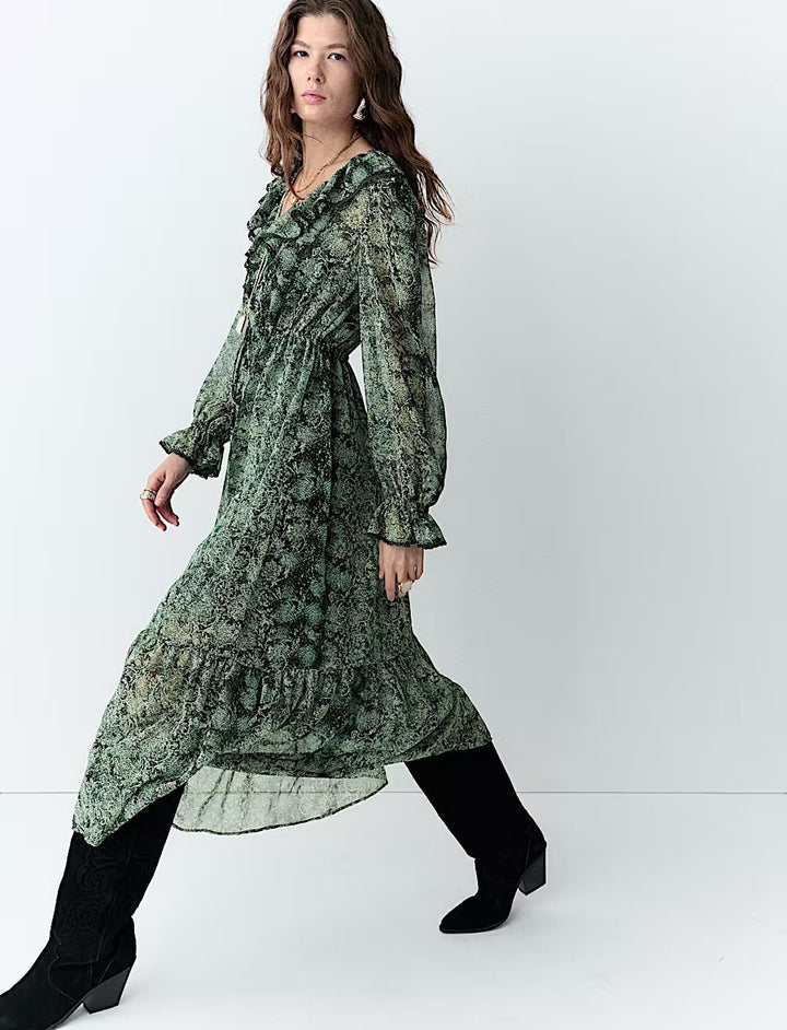 Marks & Spencer Per Una Animal Green Green Dress