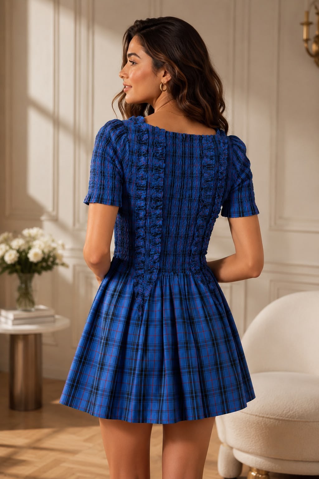Damson Madder Raphaela Shirred Cotton Dress