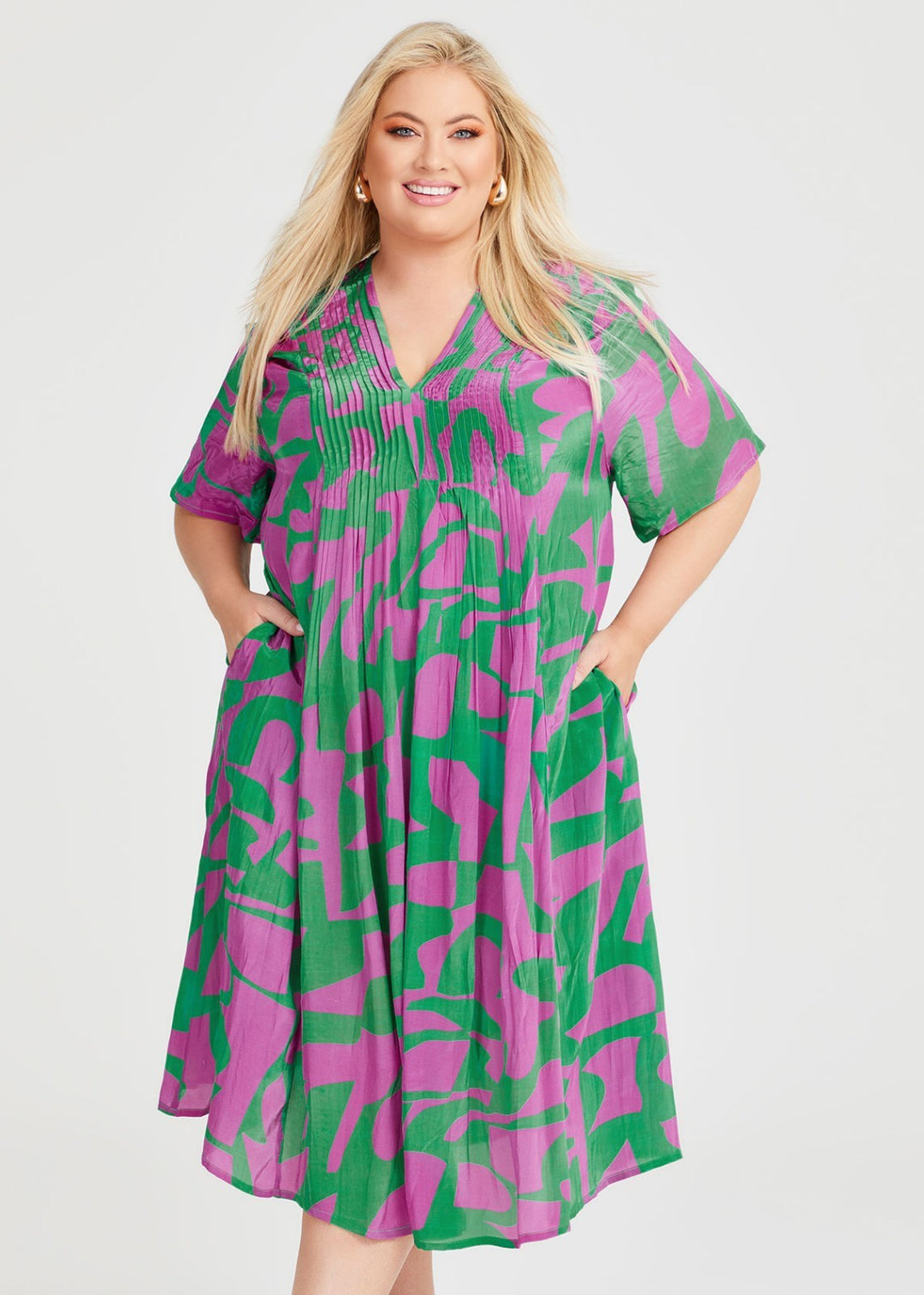 Taking Shape Fiesta Midi Dress Plus Boho Satin Silk Curve Maxi