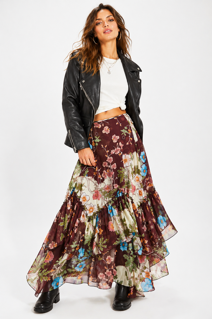 Free People Palermo Villa Maxi Skirt Boho Resort Dress Beach